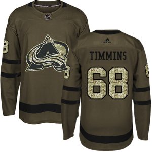 Herren Colorado Avalanche Eishockey Trikot Conor Timmins #68 Authentic Grün Salute to Service